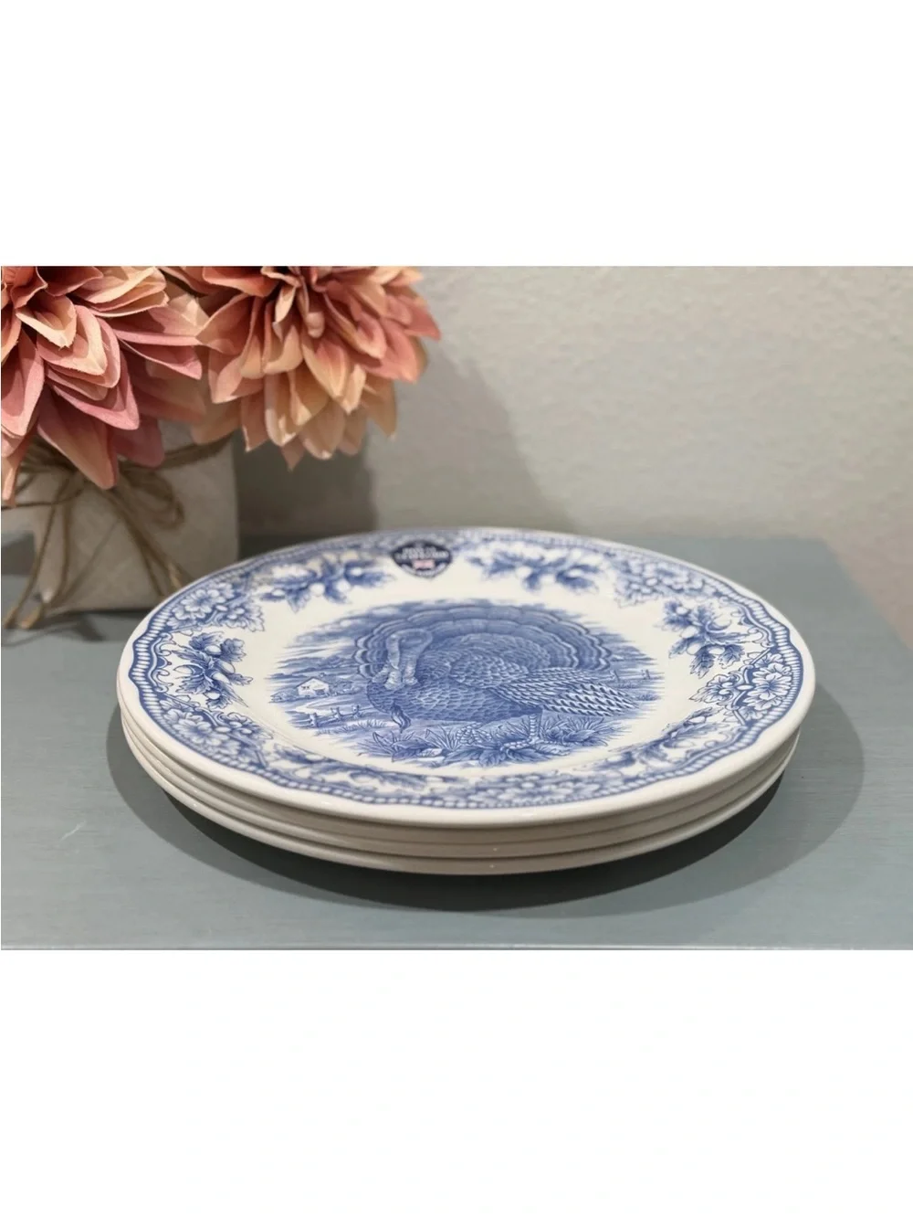 Set of 4 Royal Stafford Blue Turkey 10 1/2